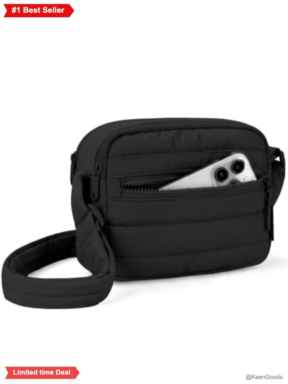 Puffy Mini Crossbody Bag RFID Blocking Nylon Travel Purse
